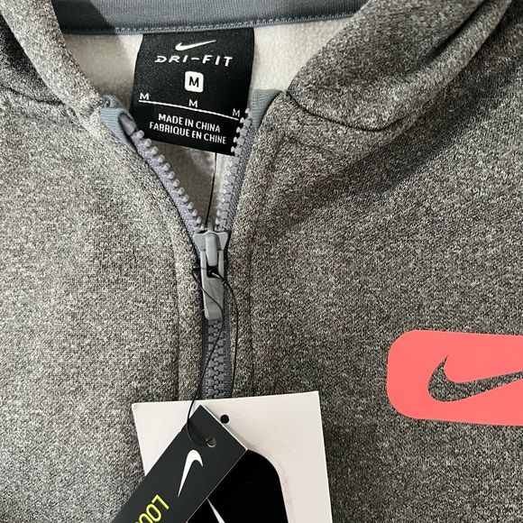 NIKE dry fit. Girls' hooded sweatshirt, size M, with zip in grey and pin… - Picture 4 of 7